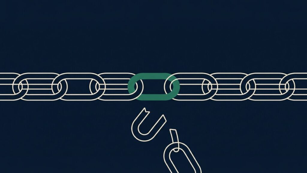 Korean backlink profile illustrated as chain links