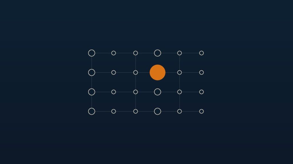 AI powered Korea marketing illustrated as a node grid